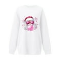 thumbnail image 4 of Women's Mature Christmas Sweatshirt - Round Neck Thin Fleece Hoodless Top, Santa in Elegant Coat Print, Slim-Fit Thin Fleece, Long Sleeve, Chic Festive Outfit for Business Dinners & Events, 4 of 5