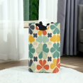 thumbnail image 6 of Yayeee Freestanding Laundry Hamper with Handle Collapsible Large Storage Basket for Clothes, Beige Clover Pattern, 6 of 7