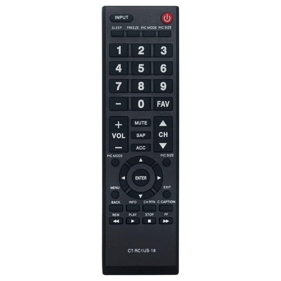 New CT-RC1US-18 Replace Remote for Toshiba LED TV 32L220U19 49L510U18 55L510U18