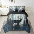 thumbnail image 2 of Erosebridal Deer Print Bedding Twin Size, Lodge Cabin Bed Set, Wooden Plank Reversible Bedding Sets Twin Size, Lightweight Room Decoration, 7-Piece, 2 of 6