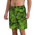 thumbnail image 2 of KLL Tiny Green Fern Leaves Men's Casual Summer Beach Shorts Hawaiian Shorts with Pockets-X-Large, 2 of 5
