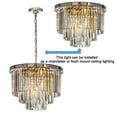 thumbnail image 5 of 6-Lights Mid-Century Modern Satin Nickel 3-Tier Round Fringe Crystal Flush Mount, 5 of 5