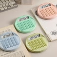 thumbnail image 6 of WKSCLPAI Round Solar Calculator, Portable Mini Desktop Calculator, Basic Standard Calculators with 8-Digit LCD Display, Stylish Macron Colorway, Light Green, 6 of 7