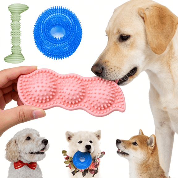Pet Deluxe Dog Squeaky Toys for Aggressive Chewers, Indestructible Dog Chew Toys for Medium and Small Breed Dogs, Durable Dog Toys, Tough Dog Toys with Natural Rubber