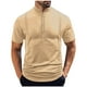 thumbnail image 2 of Blusa y camisa de manga corta con cuello alto para hombre, color liso, informal, con botones, de poliéster., 2 of 6