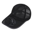 thumbnail image 2 of Sombrero con ventilador solar, ideal para golf, playa, camping, compras y pesca. Negro, 2 of 9