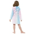 thumbnail image 7 of FORMRS Niños Bathrobe Unisex Hooded Robe Soft Plush Pajamas Sleepwear, Size 7-9T, Light Blue Stripes, 7 of 7