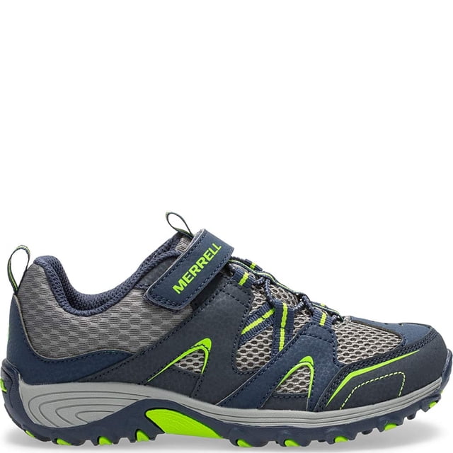 Zapato Trail Chaser para Niño Merrell Azul Marino Verde con Cierre de Velcro