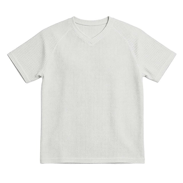 Border Knit Raglan Short Sleeve Tee for Everyday Comfort with V Neck and Clean Solid Design Men T Shirts