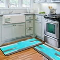 thumbnail image 3 of Teal Kitchen Rugs Set of 2 Abstract Kitchen Mats for Floor Non-Slip Backing Kitchen Mat Washable Doormat Runner Rug Set for Home Teal Kitchen Decor and Accessories 17"x47.2"+17"x30", 3 of 6