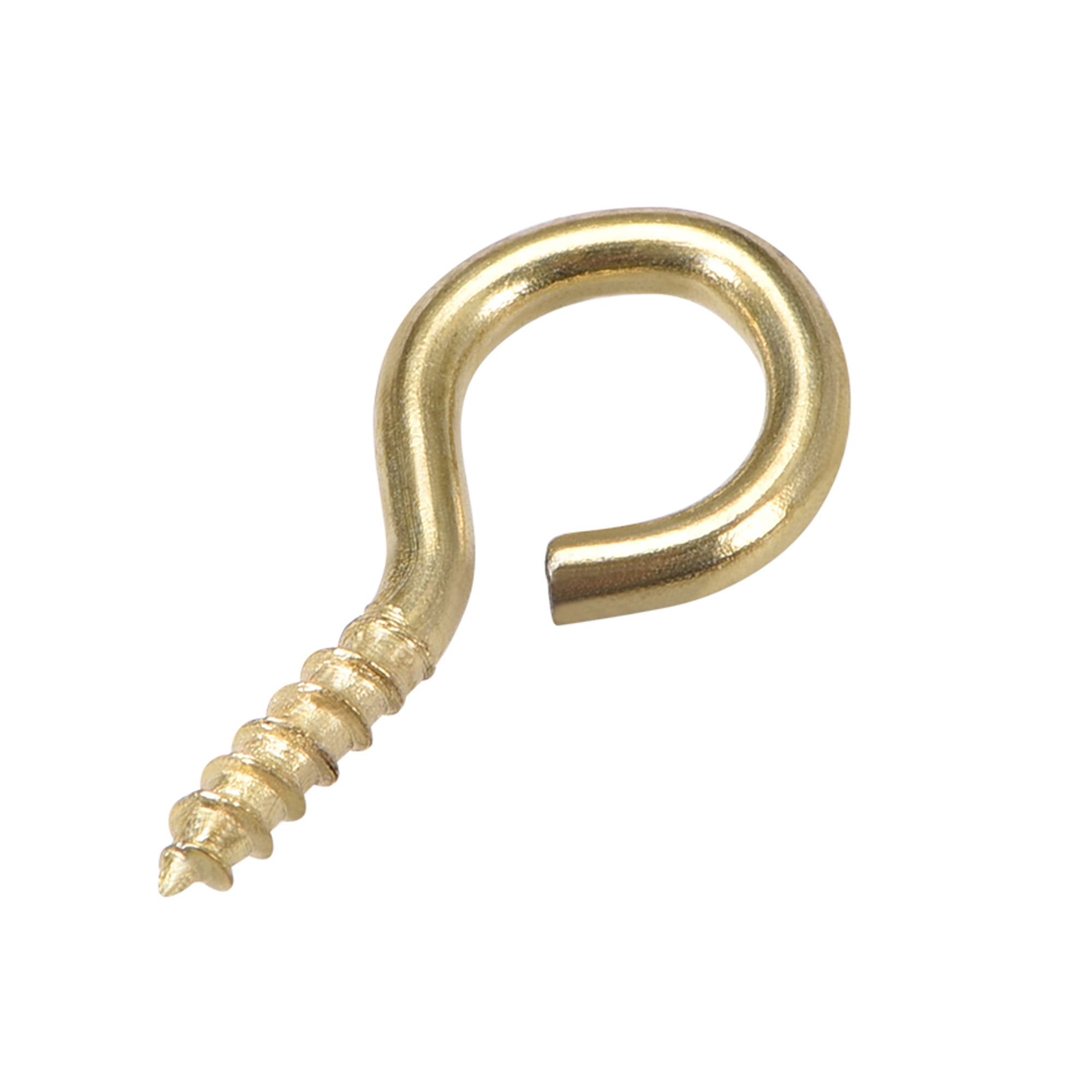 0.8 Screw Eye Hooks Self Tapping Screw-in Hanger with Plate Golden 100 pcs