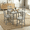 Gray02, variant on Gewnee 5-Piece Counter Height Dining Set – 34.5" Square Wooden Table + 4 Upholstered Chairs,Space-Saving Design for Small Kitchen and Dining Room,Gray