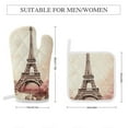 thumbnail image 2 of Eiffel Tower Oven Mitts And Pot Holders Sets of 4 Oven Gloves Set Potholders for Kitchen Cooking Baking Grilling Anti Scald Hot Pads And Heat Resistant, 2 of 6