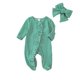 thumbnail image 1 of Traje de una sola pieza Ayalinggo para recién nacido con volantes y cremallera, verde, 6-12 m, 1 of 6