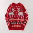 thumbnail image 1 of MKLEKYY Chandails de Gym pour Femmes Chandail Décontracté de Noël Imprimé Cerf Manches Longues Col Rond Blouse, 1 of 6