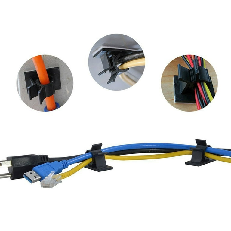 10Pcs réglable auto-adhésif autocollant attache câble fil noir 1013 Clip 