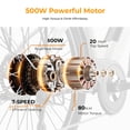 thumbnail image 5 of Heybike Cityscape 2.0 Electric Bike for Adults with 500W Motor, 36V 13AH Removable Battery Ebike, 26" Electric City Commuter Bike for Woman, 7-Speed Bicycles UL2849, 5 of 8