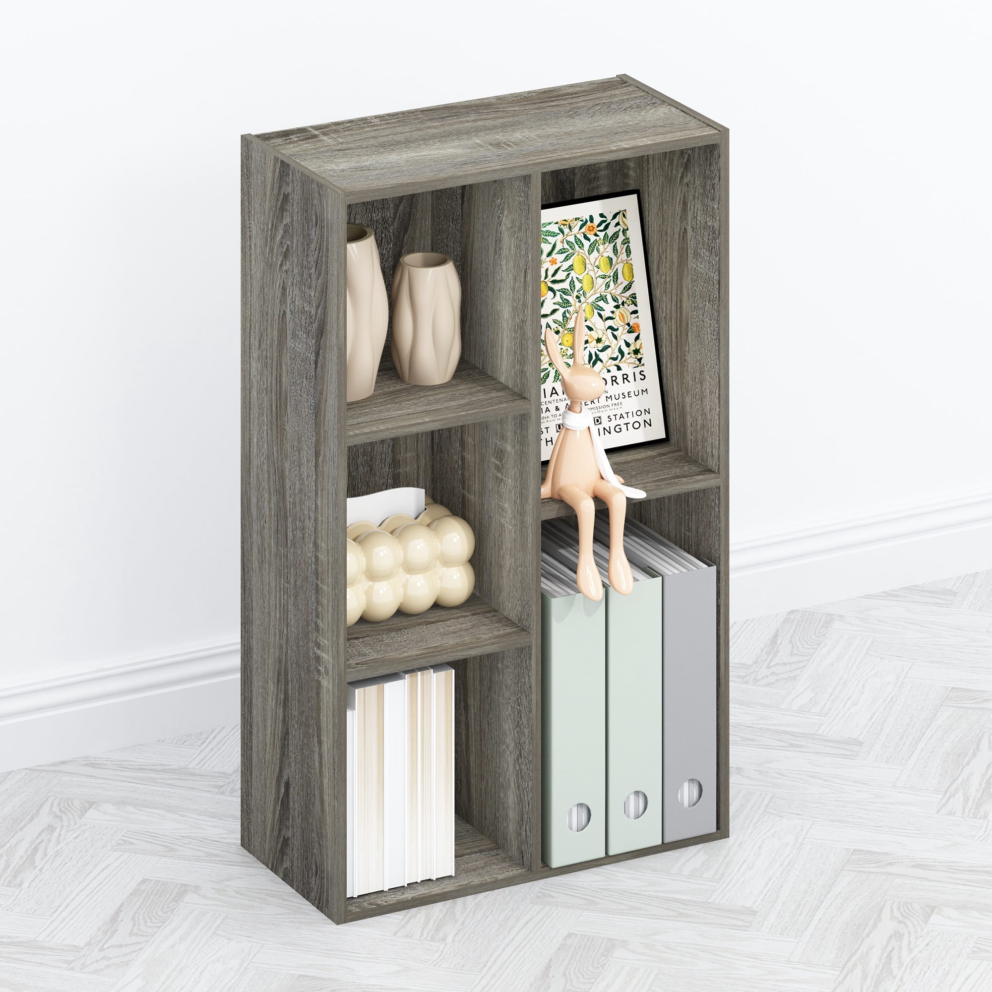 Furinno Tomi Organizer Bookcase, Bookshelf, 5-Cube, French Oak