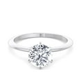 thumbnail image 3 of Capri - Moissanite Round Cut Lab Diamond Six Prong Solitaire Engagement Ring, 3 of 7