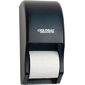 Palmer Fixture Plastic Standard Double Toilet Tissue Dispenser - Two 5-1/4" Rolls, Smoke Gray/Beige
