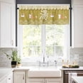thumbnail image 3 of Japanese Harmony Akita Kitchen Curtains and Valances Set, Cute Dog Wave Texture Rod Pocket Window Valance 18 Inch Window Curtain Panels for Living Room Bedroom Laundry, 27.5x36in, 3 Pieces, 3 of 7