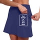thumbnail image 3 of Falda pantalón de cintura media con bolsillos para mujer - Conjunto informal y deportivo de falda y pantalón corto, 3 of 6