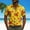 Yellow, variant on Fnnxeal Mens Hawaiian Shirt Short Sleeve Button Down, Crab Print Tropical Beach Shirt, Lightweight Quick-Dry Stretch Fit for Vacation & Cruise,Size XL