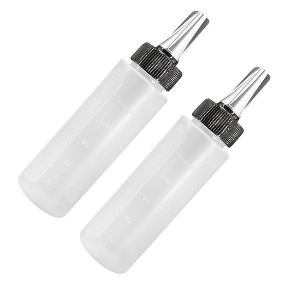 Toyvian 2Pcs Hair Dye Measuring Bottle Transparent Plastic Leak Proof Applicator Bottle for Barber Shop