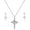 Silver Set, variant on Crown Cross Necklace Earring Set for Women,Dainty 14k Gold Plated Cubic Zirconia Pendant Necklaces and Earring,Trendy Waterproof Non Tarnish Faith Jewelry First Communion Necklace