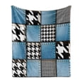 thumbnail image 1 of Rustic Soft Flannel Fleece Throw Blanket, Digital Graphic with Denim Forms and Colored Minimalist and Lines Print, Cozy Plush for Indoor and Outdoor Use, 70" x 90", Multicolor, by Ambesonne, 1 of 6