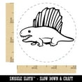 thumbnail image 2 of Wary Dimetrodon Dinosaur with Dorsal Sail Fin Self-Inking Rubber Stamp Ink Stamper - Orange Ink - Small 3/4 Inch, 2 of 7