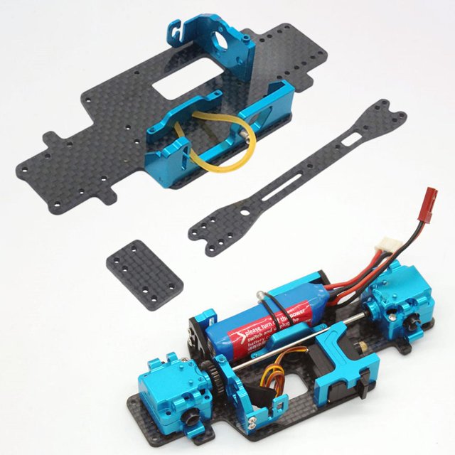 Accesorios de piezas de actualización de repuesto de licencia inferior con telemando con asiento fijo de motor para accesorios de piezas de Azul Hugo Piezas de coches RC