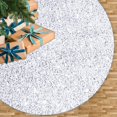 thumbnail image 1 of Falda de árbol de Navidad FUHSY de terciopelo blanco/plateado de 53 cm con lentejuelas, 1 of 7