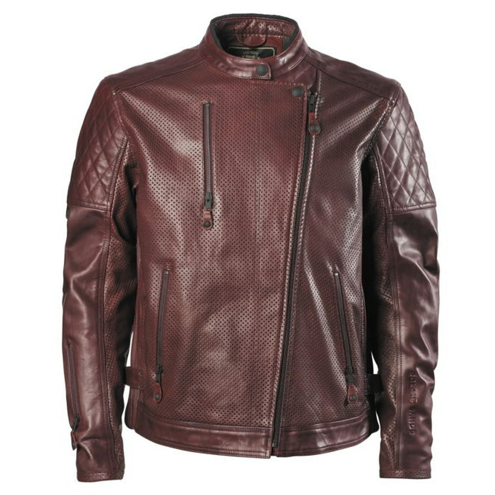 ROLAND SANDS DESIGNS APPAREL Clash Perforated Leather Jacket Red 2XL ...