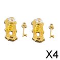 thumbnail image 1 of Paquete de 4-6 cerraduras de puerta de cristal de 2 piezas con llaves para casa de muñecas en miniatura 1/12 - 4 piezas, 1 of 8