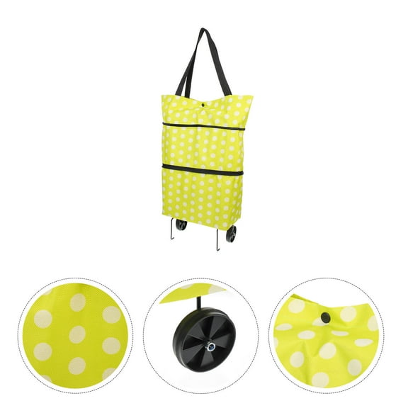 GOOHOCHY Reusable Bag Collapsible Rolling Cart 1Pcs For Household Grocery Shopping And Travel Made From Oxford Cloth