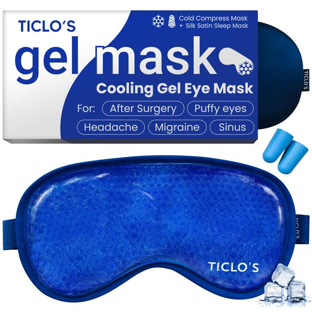 Máscara refrescante para ojos, compresa fría en gel reutilizable de Ticlo