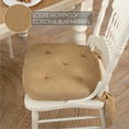 thumbnail image 3 of VHC Brands Burlap Solid Color Cotton Farmhouse Tabletop Kitchen Tie Back(s) Square Chair Pad, 1 Count (Pack of 1), Natural Tan, Set of 6, 3 of 4