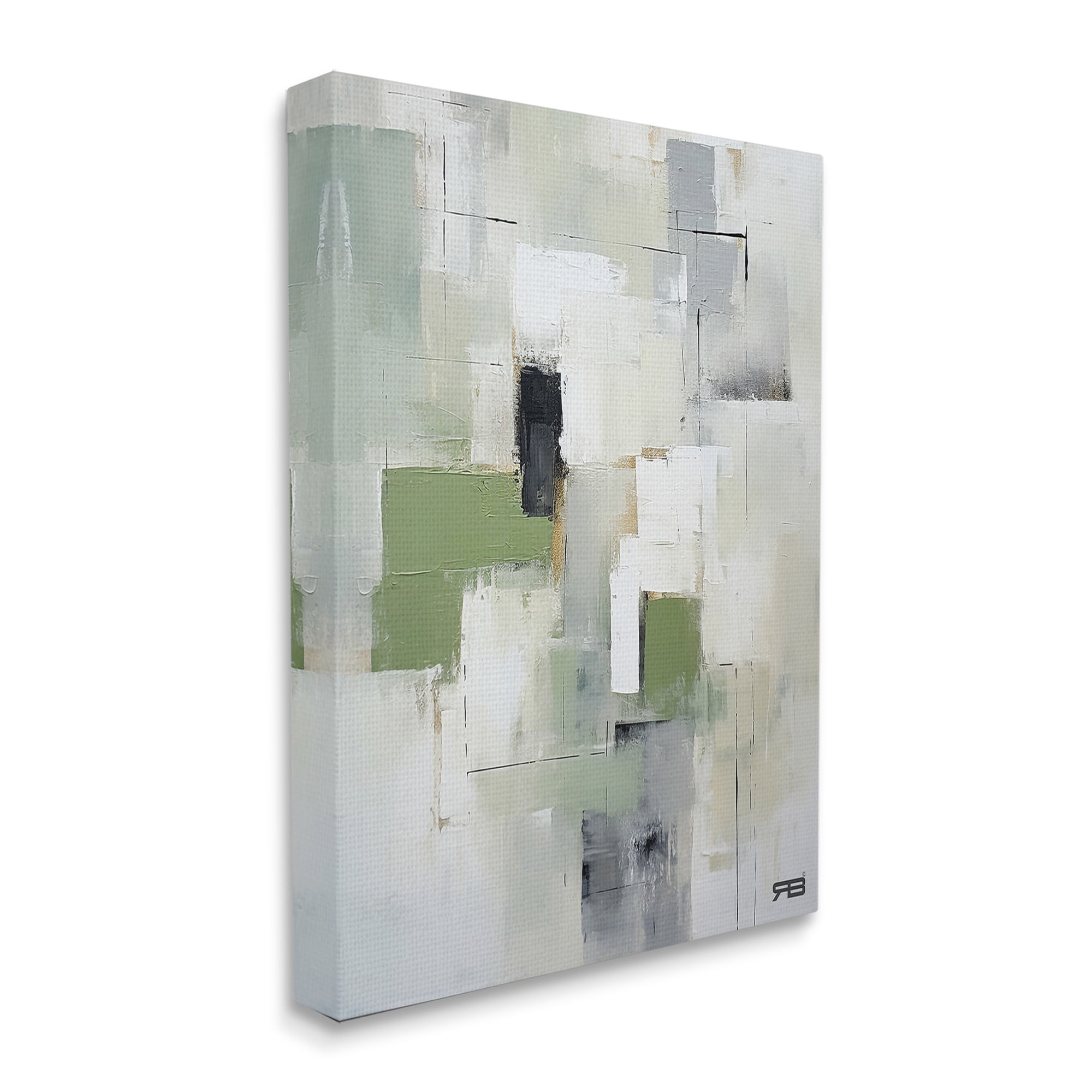 Stupell Industries Subtle Grey Shapes Abstract Painting Gallery Wrapped Canvas Art Print Wall Art, 36 x 48