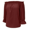 thumbnail image 2 of frariair ​Off-Shoulder Glam Pullover Featuring Chiffon Fabric Perfect For Date Nights And Cocktail Parties​ Red, 2 of 7