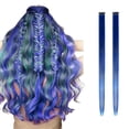 thumbnail image 1 of Wig Savings! Bradem Color Card Wig Piece Long Straight Hair Single Card Two Piece Color Hair Extension Piece Gradient Hanging Ear Bleach Dyed Wig, 2X Wig Extensions, 1 of 9