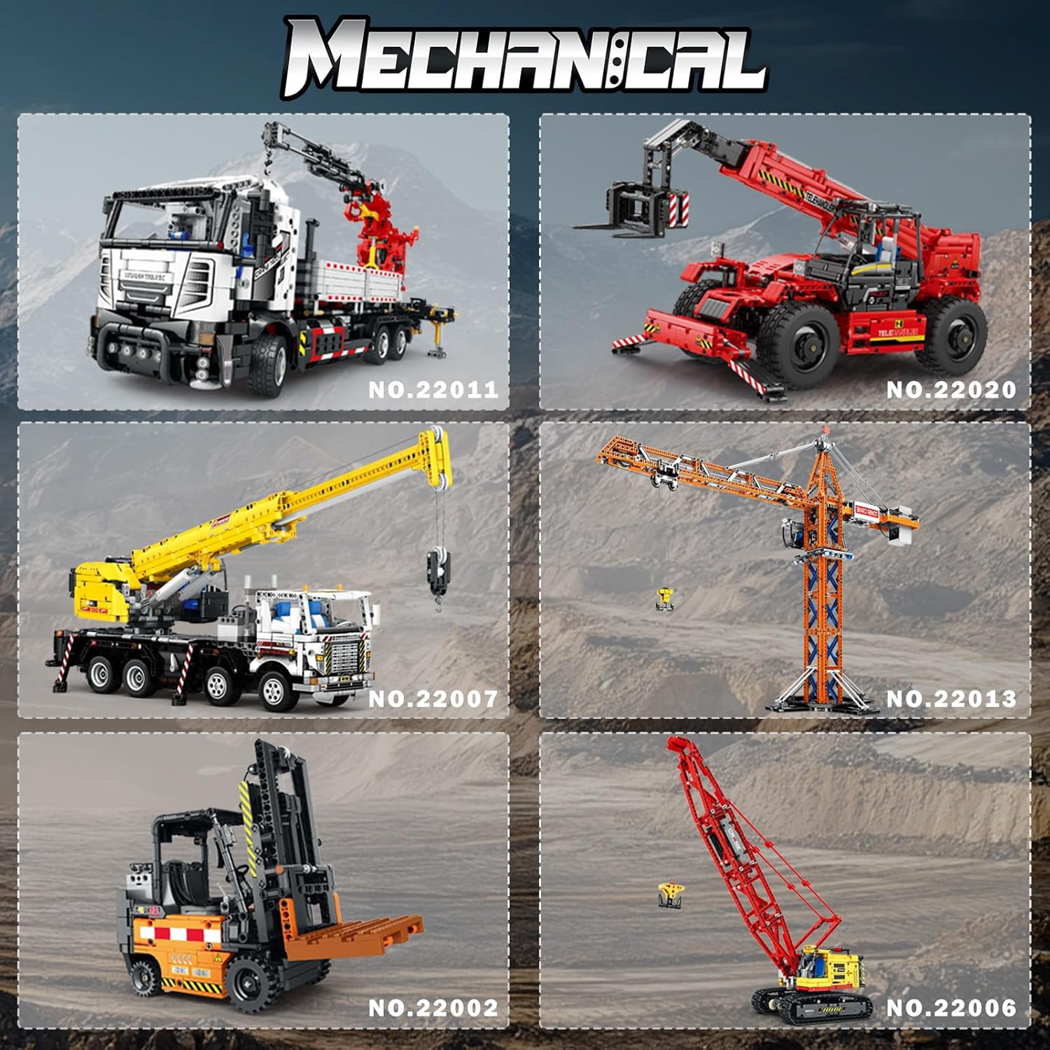 Multi Functional Crane Truck Building Blocks 22011，Control Crane Toy with Remote Control Switch，Robotic Arm That Can Be Rotated and Lifted Crane Truck Model  2178 Pieces