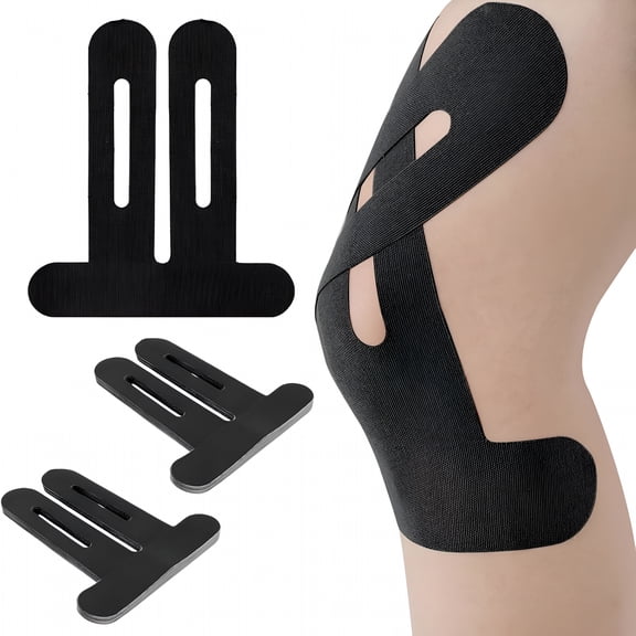 OITY 10Pcs Kinesiology Tape for Knees,Kinesiology Tape Precut Strips for Knee Support&Stability,Waterproof Breathable Elastic Sports Tape for Pain Relief,Athletic Tape for Muscle&Joint,Black