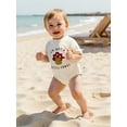 thumbnail image 6 of Infant Newborn Baby Boy Summer Jumpsuit Short Sleeve Round Neck Letter Mushroom Embroidered Romper, 6 of 9