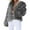 Grey, variant on Fur Coats for Women European and American Wool Imitation Jacket Women's Short Long Sleeve Faux Leather Coat Faux Fur Jacket Women Black L