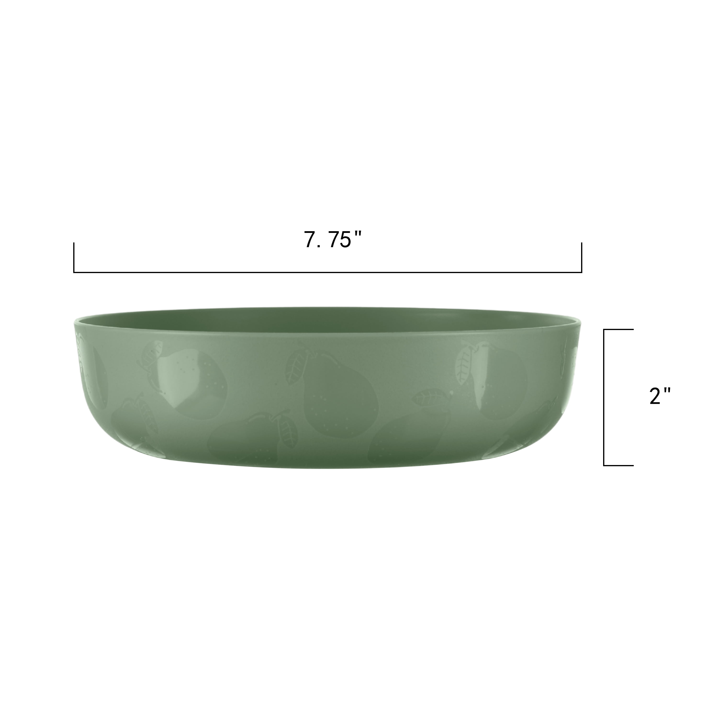 Mainstays - Navy Round Plastic Dinner Bowl, Pear Etched, 42-Ounce