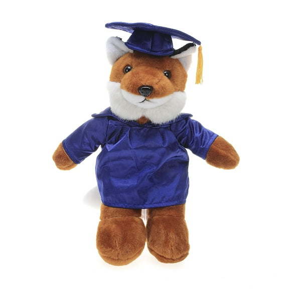 Made by Aliens Personalized Fox Stuffed Animal Plush Toy – Perfect Gift for Graduation Name or Your School Logo on Gown, Best for Any Grad School Kids 12 Inches