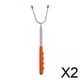 thumbnail image 1 of 2x Tenedor De Carne Para Barbacoa, Portátil, De Metal, Para Brochetas De Kebab, Para Acampar, Cocinar, Picnic, Color Naranja, 1 of 8