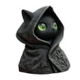 thumbnail image 3 of Escultura de animal con figura de gato, creativa y decorativa, estatua de capa decorativa para estantes. Ojos verdes, 3 of 9