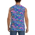 thumbnail image 4 of Lsque Colorful Mushrooms Print Men's Cotton Blend Sleeveless Muscle Shirts (S-3XL)- Moisture Wicking, Odor Protection, UPF 30+,3X-Large, 4 of 8